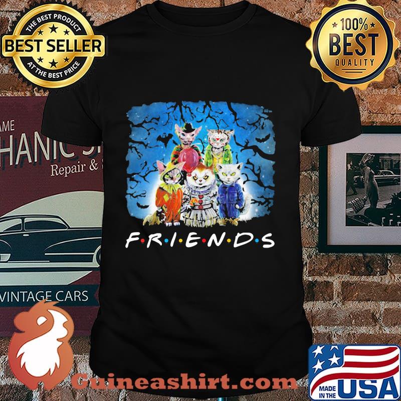 Halloween cat characters horror friends shirt