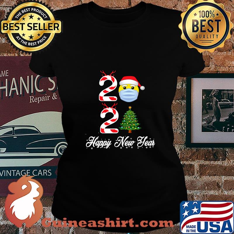 Happy New Year 2021 Christmas Tree Mask Shirt Laides tee