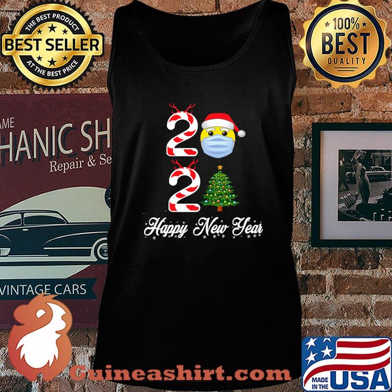 Happy New Year 2021 Christmas Tree Mask Shirt Tank top
