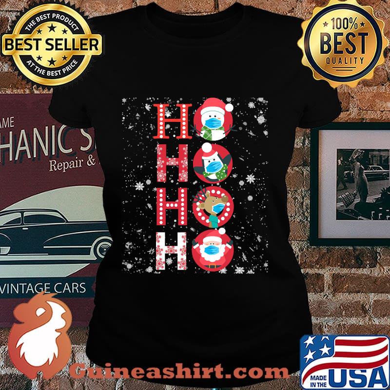 Ho Ho Ho Snowman Santa Reindeer Penguin Christmas Shirt Laides tee