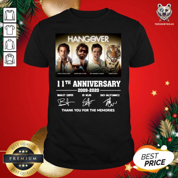 Hot The Hangover 11th Anniversary Thank You For The Memories Signatures Shirt