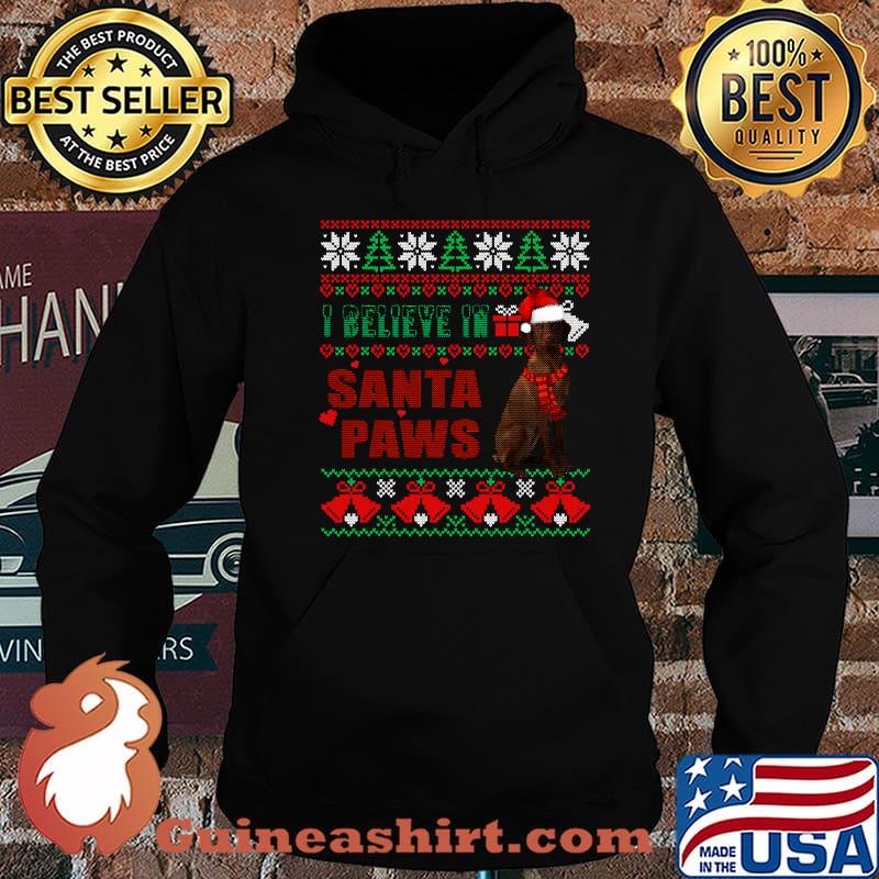 I Believe In Santa Paws Vizsla Dog Ugly Christmas Shirt Hoodie