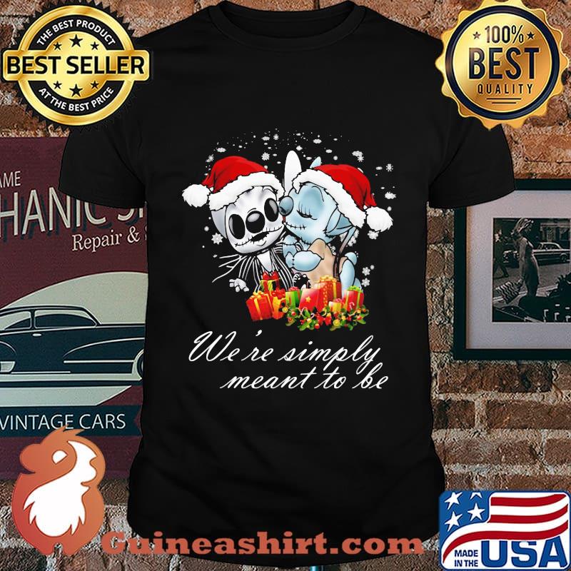 Jack skellington and sally stitch christmas we're simply meant to be shirt