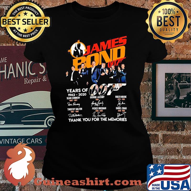 James bond years of 1962 2020 thank you for the memories signatures s Laides tee