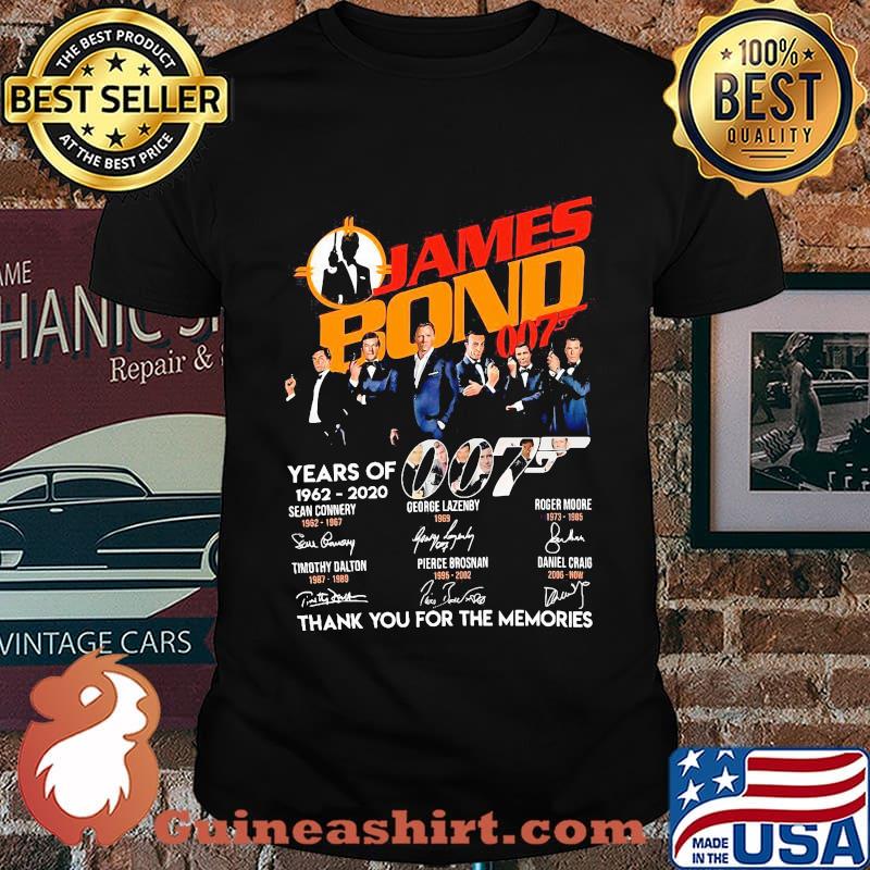 James bond years of 1962 2020 thank you for the memories signatures shirt