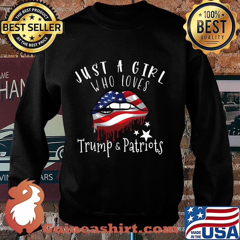 Just A Girl Who Loves Trump Patriots Kids American Flag Election Shirt Sweater