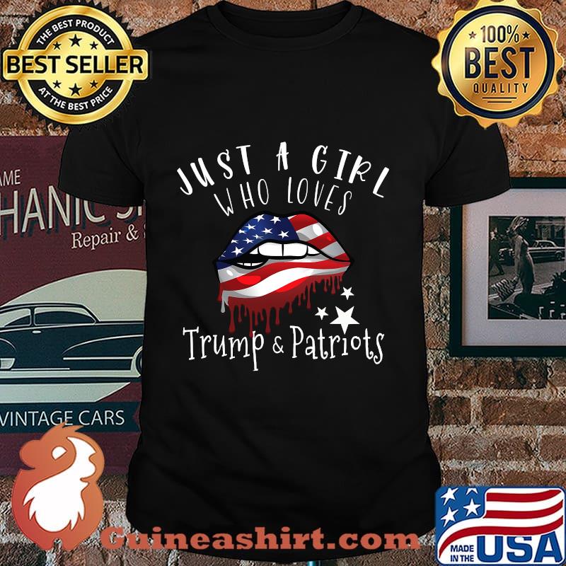 Just A Girl Who Loves Trump Patriots Kids American Flag Election Shirt