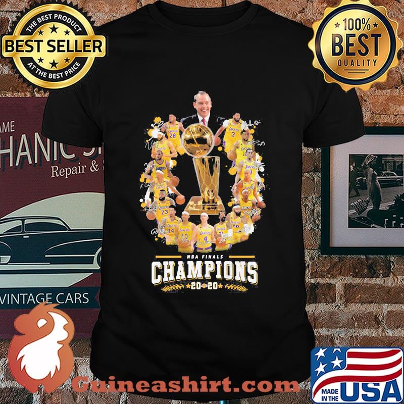 Los angeles lakers basketball nba finals champions 2020 signatures shirt