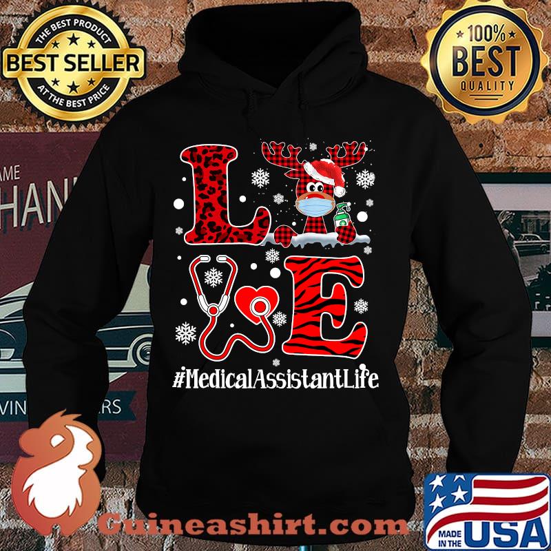 Love plaid leopard christmas medical assistant reindeer s Hoodie