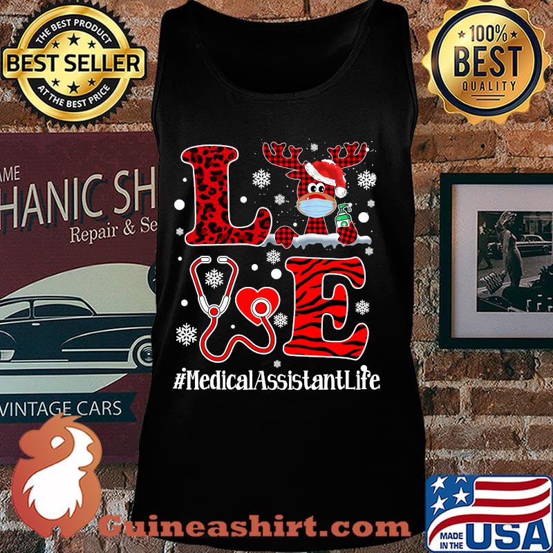 Love plaid leopard christmas medical assistant reindeer s Tank top
