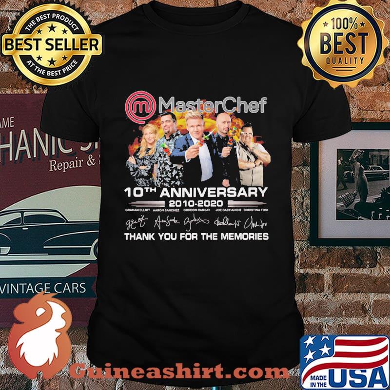 Master chef 10th anniversary 2010 2020 thank you for the memories signatures shirt