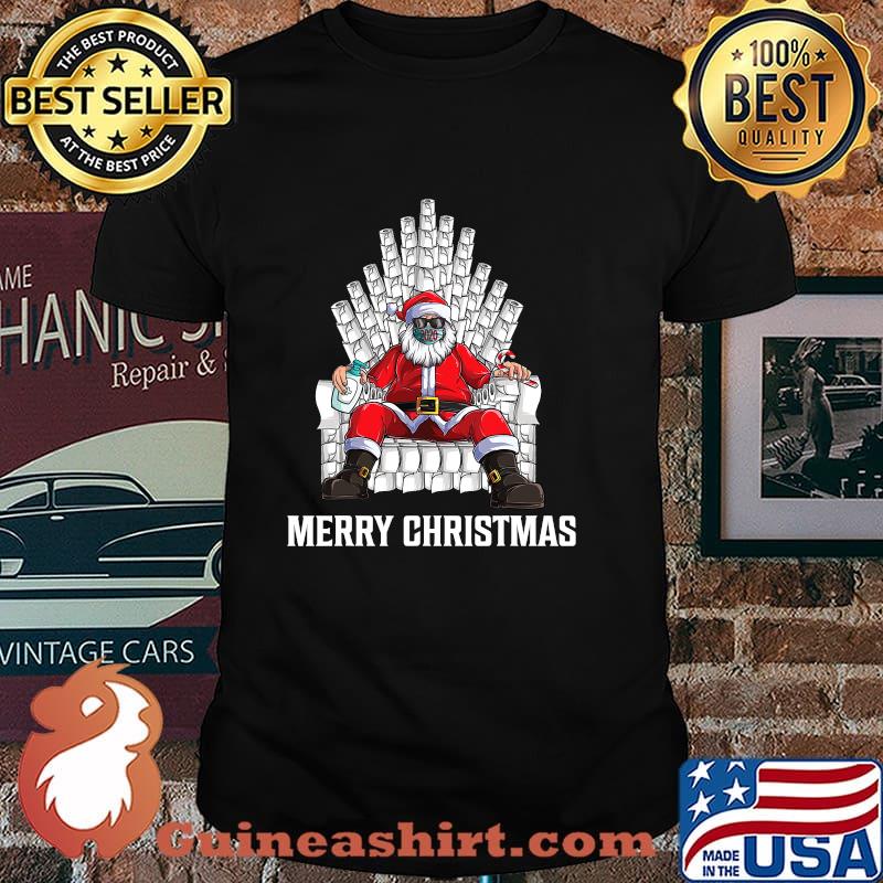 Merry Christmas 2020 Santa Face Mask Toilet Paper Throne Shirt