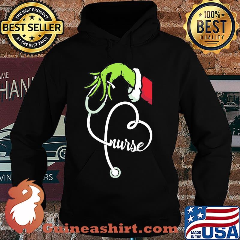 Merry christmas grinch holding nurse stethoscope s Hoodie