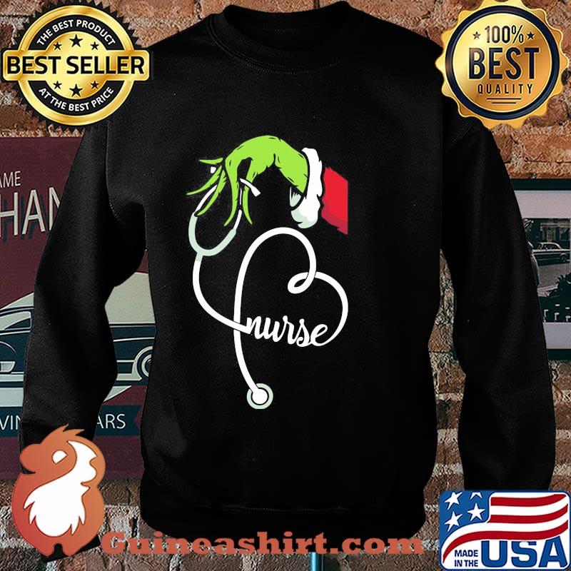 Merry christmas grinch holding nurse stethoscope s Sweater