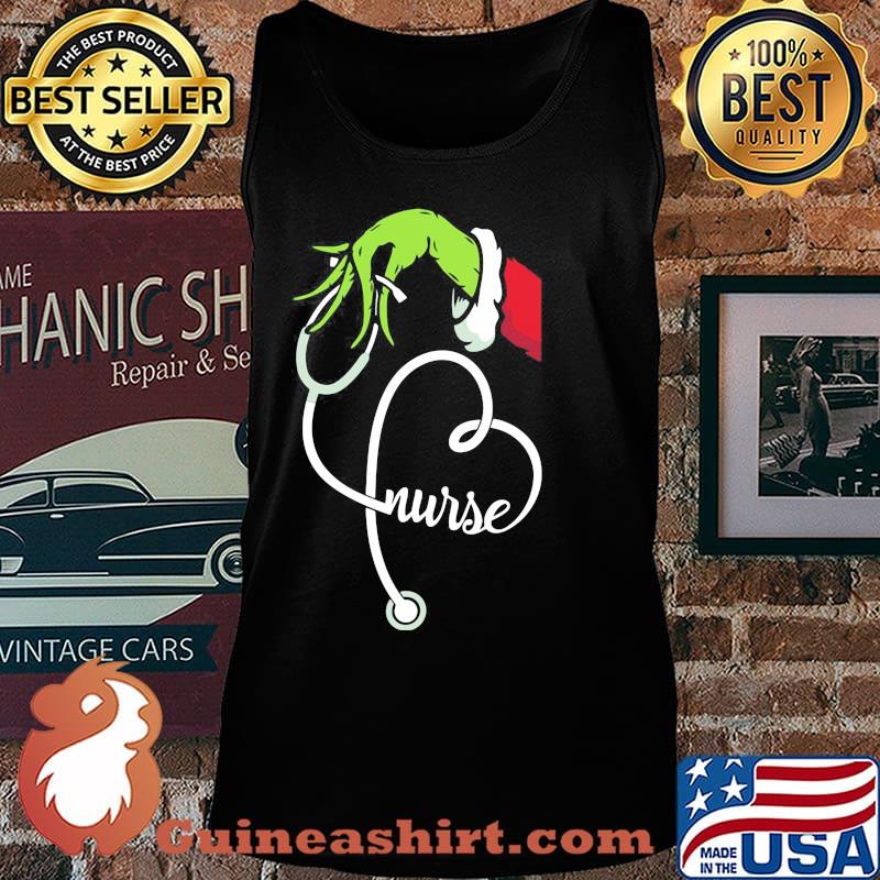 Merry christmas grinch holding nurse stethoscope s Tank top