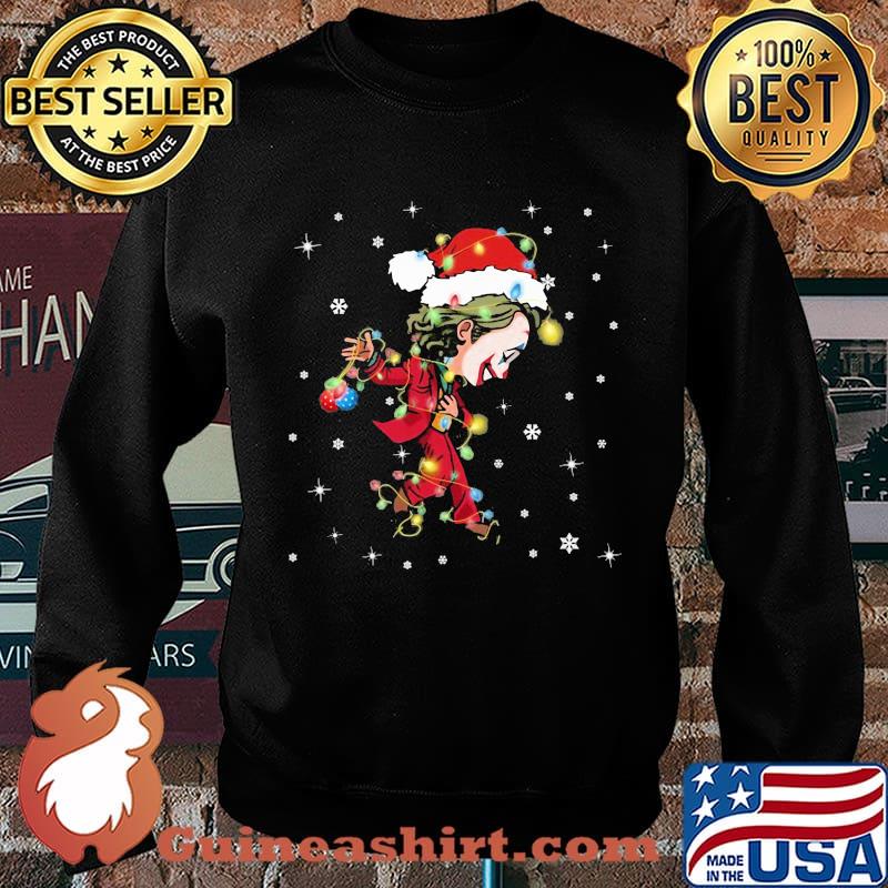 Merry christmas joker santa lights snow s Sweater