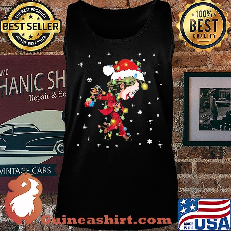 Merry christmas joker santa lights snow s Tank top