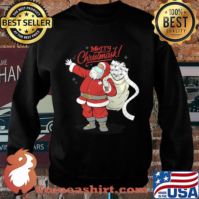 Merry Christmask Santa Wearing Mask Bring Toilet Paper Christmas Shirt Sweater