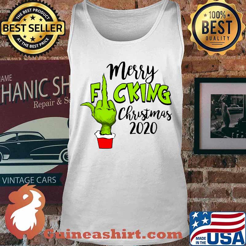 Merry fucking christmas santa g rinch middle finger hand 2020 s Tank top