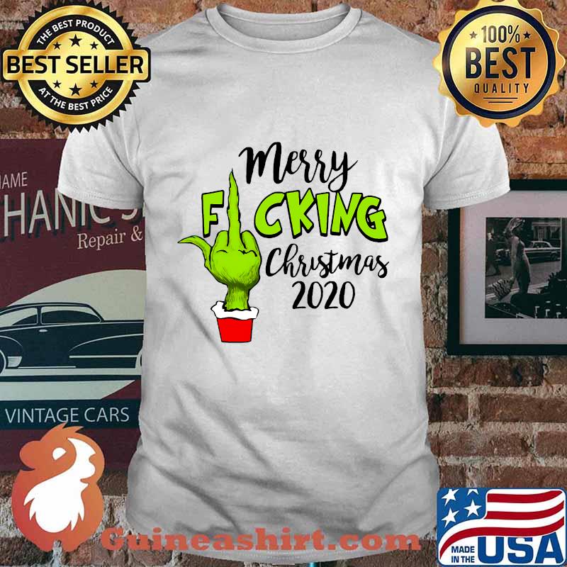 Merry fucking christmas santa g rinch middle finger hand 2020 shirt