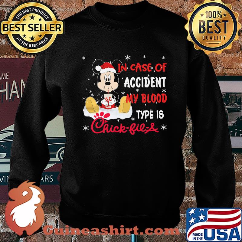 Mickey mouse in case of accident my blood type is chick-fil-a s Sweater