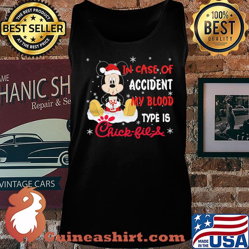 Mickey mouse in case of accident my blood type is chick-fil-a s Tank top