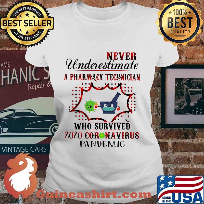 Never underestimate a pharmacy technician who survived 2020 coronavirus pandemic mask s Ladies tee