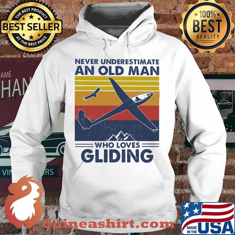 Never underestimate an old man who loves gliding vintage retro s Hoodie