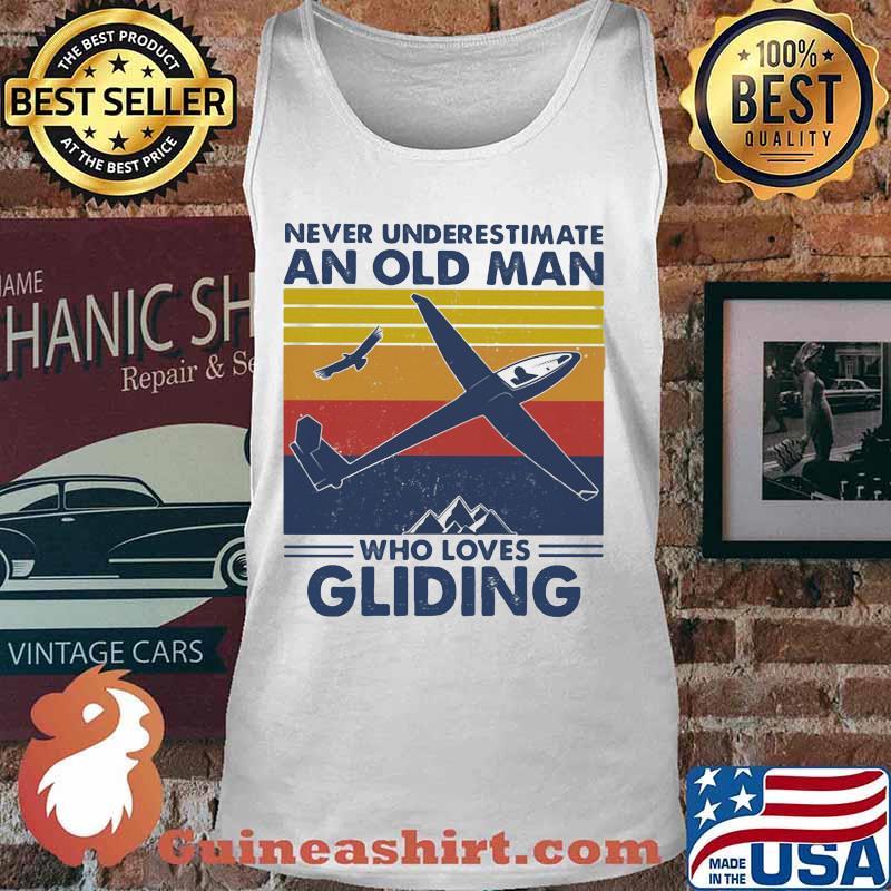 Never underestimate an old man who loves gliding vintage retro s Tank top