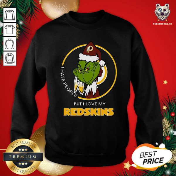 Nice I Hate People But I Love My Washington Redskins Grinch Shirt - Image 4