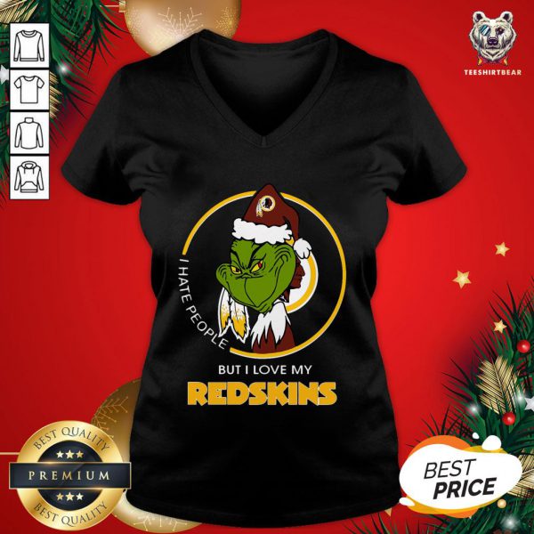Nice I Hate People But I Love My Washington Redskins Grinch Shirt - Image 2