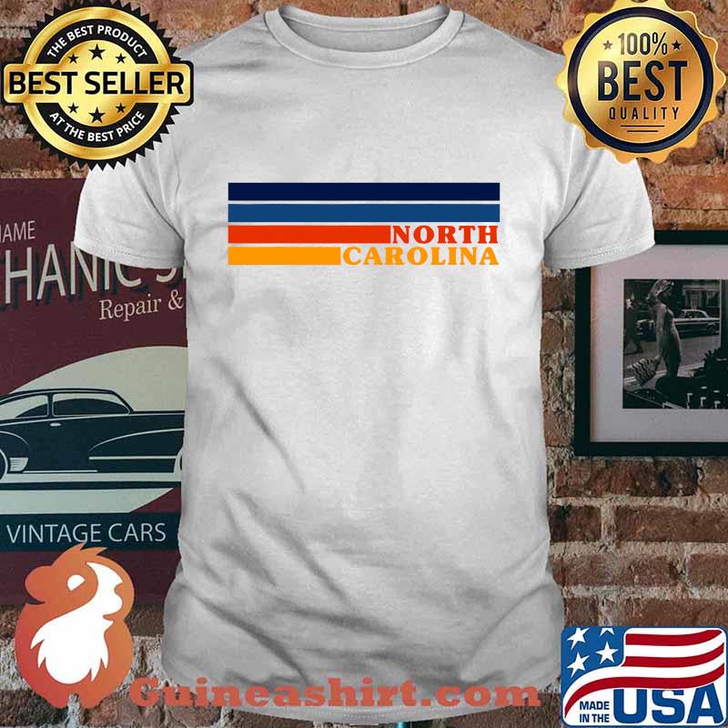 North Carolina Colorful 70s Style Retro Stripes Shirt