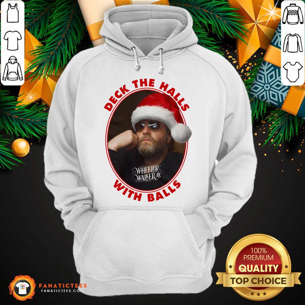 Original Wheeler Walker Jr Deck The Halls With Balls Christmas T-Shirt - Image 2