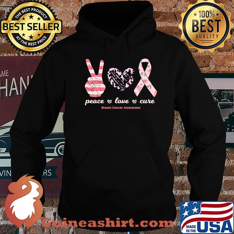 Peace Love Cure Pink Ribbon Breast Cancer Awareness Shirt Hoodie
