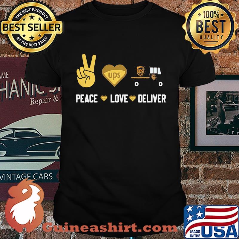 Peace love deliver ups logo shirt
