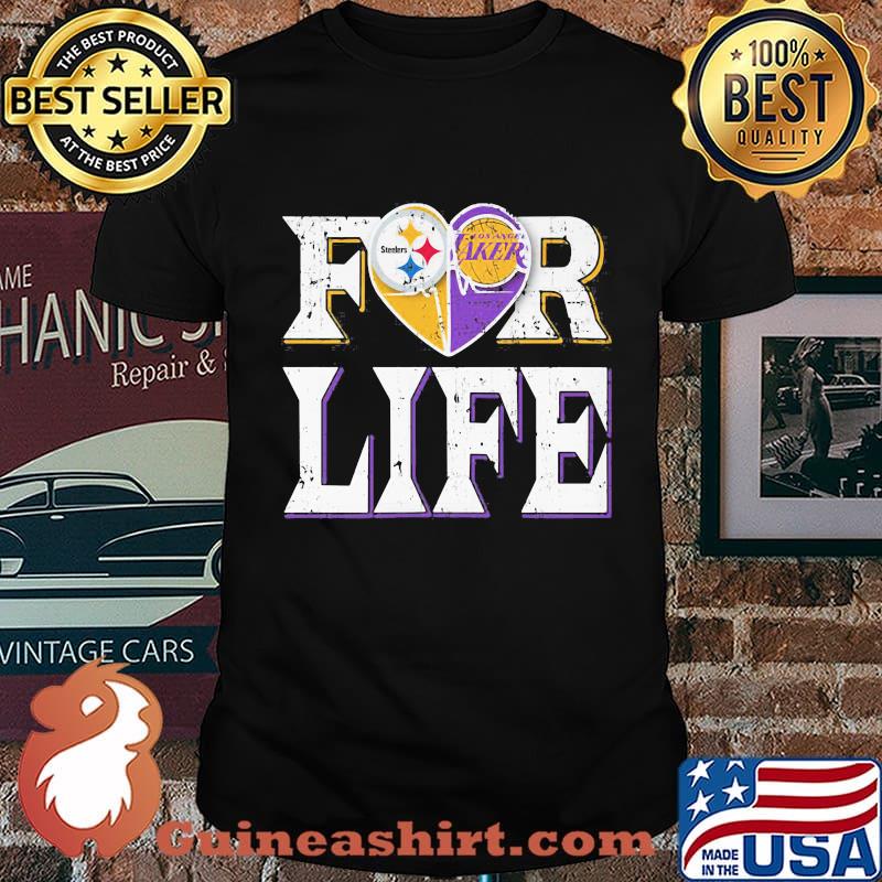 Pittsburgh steelers and los angeles laker for life shirt