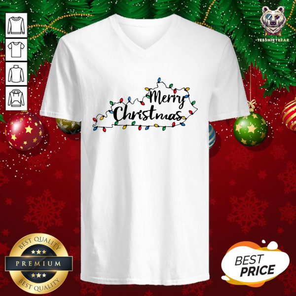 Premium Kentucky Merry Christmas Light Shirt - Image 2