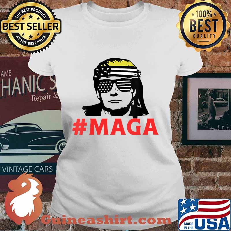 President trump maga patriotic american flag for patriots s Ladies tee