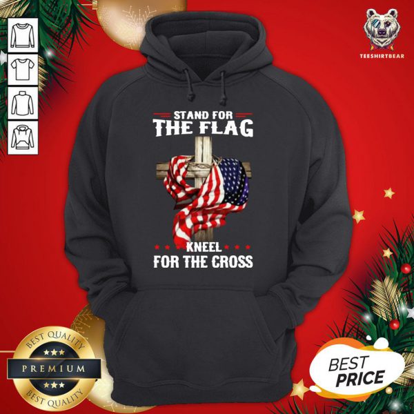 Pretty American Stand For The Flag Kneel Dot The Cross Shirt - Image 5