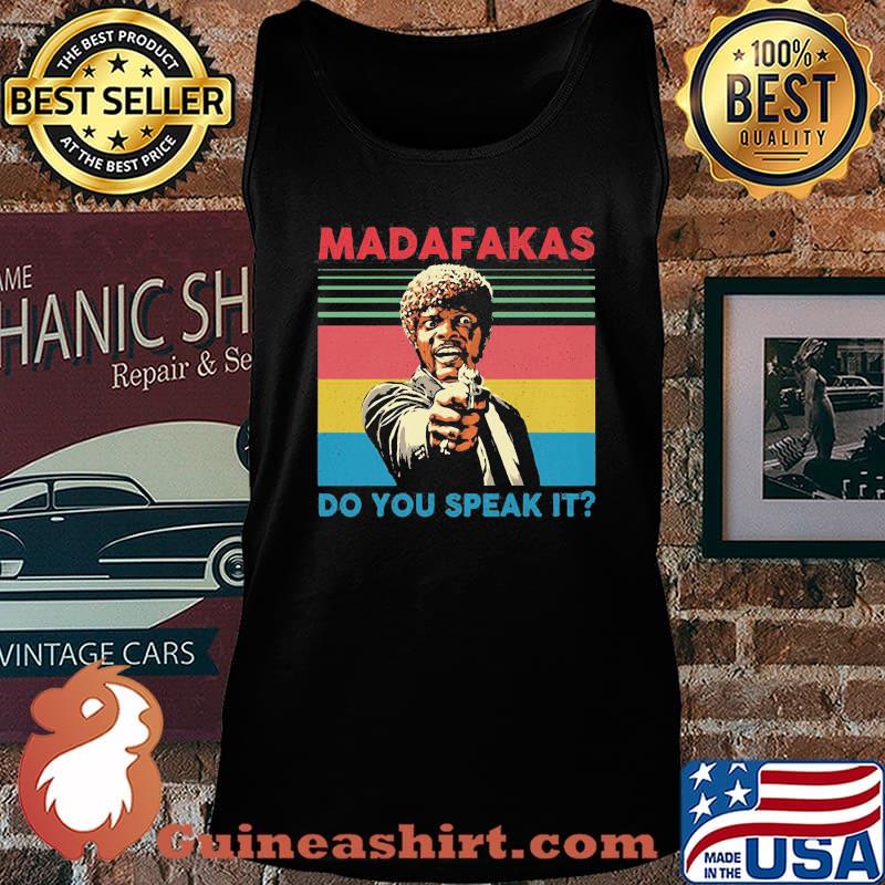 Pulp fiction madafakas do you speak it vintage retro s Tank top