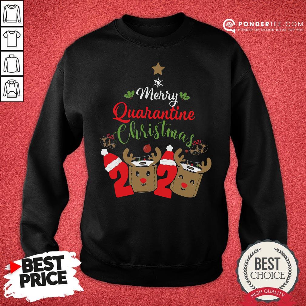 Hot Merry Quarantine Christmas 2020 Toilet Paper Reindeer Shirt - Image 4
