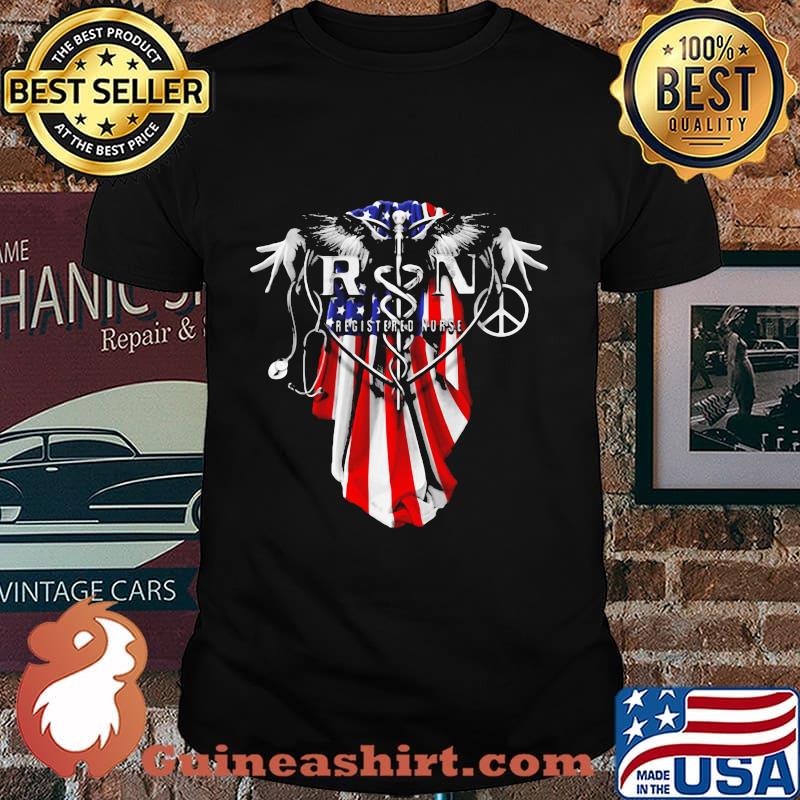 Rn registered nurse american flag shirt