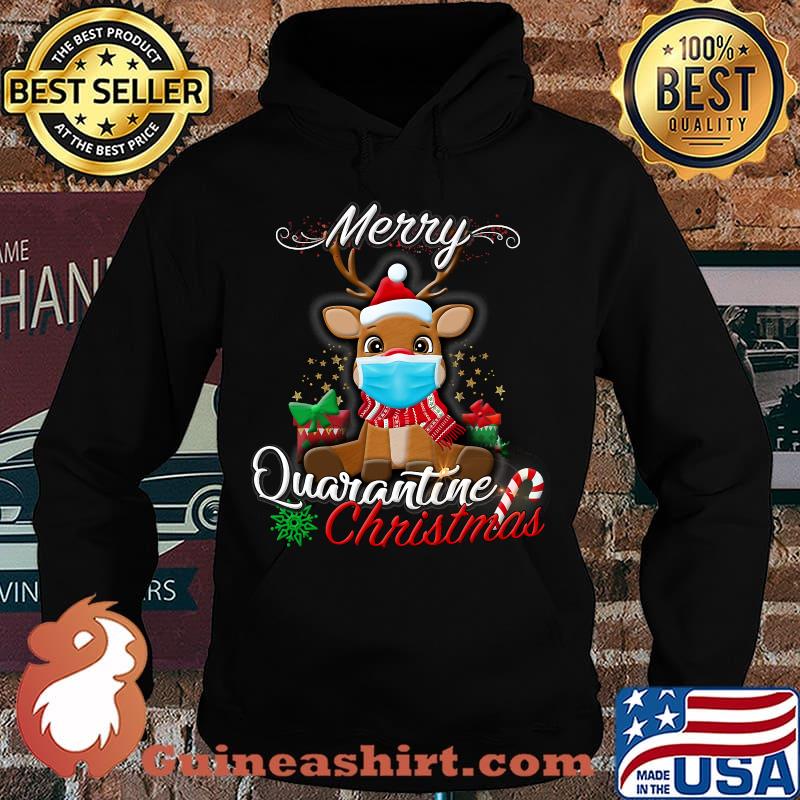 Rudolph Reindeer Wear Face Mask Merry Quarantine Christmas 2020 Shirt Hoodie