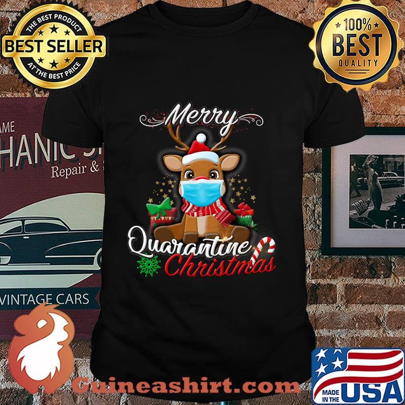 Rudolph Reindeer Wear Face Mask Merry Quarantine Christmas 2020 Shirt