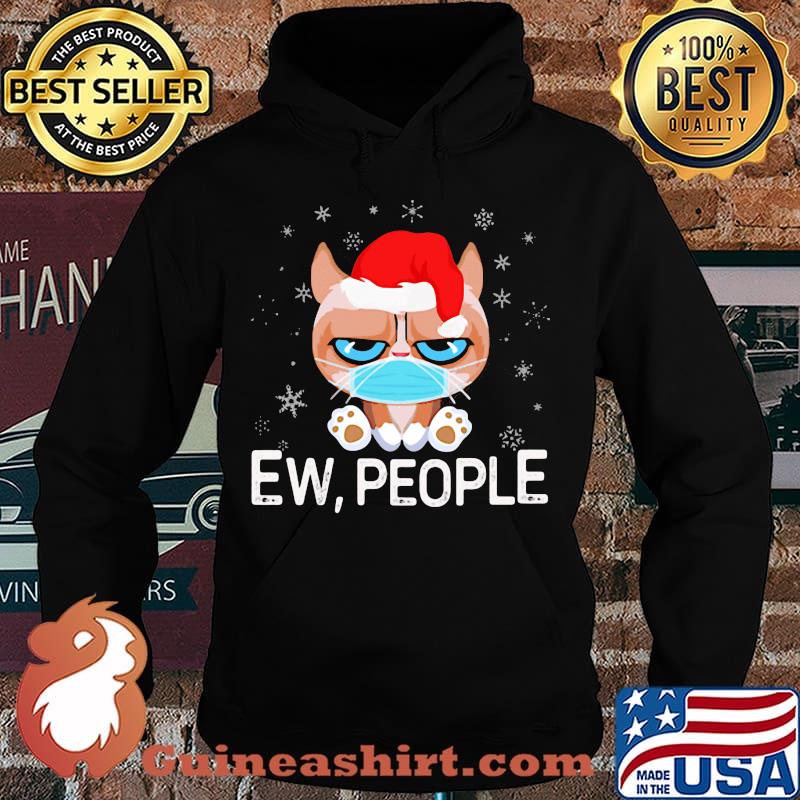 Santa Cat Face Mask Ew People Christmas Shirt Hoodie