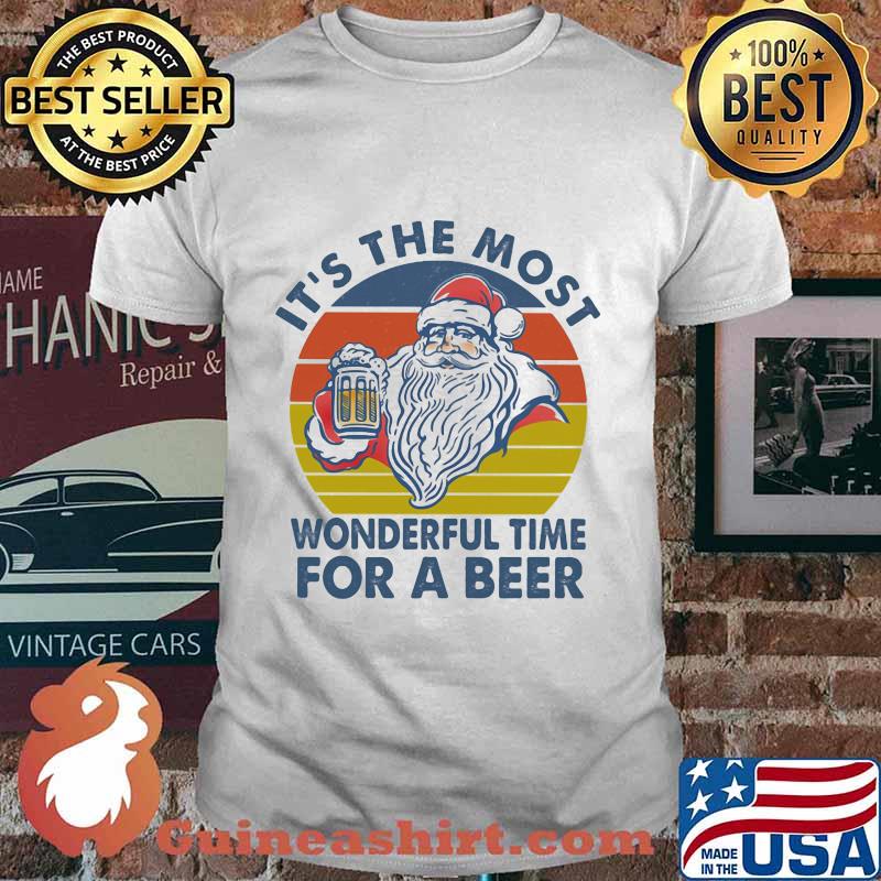 Santa it's the most wonderful time for a beer vintage retro shirt