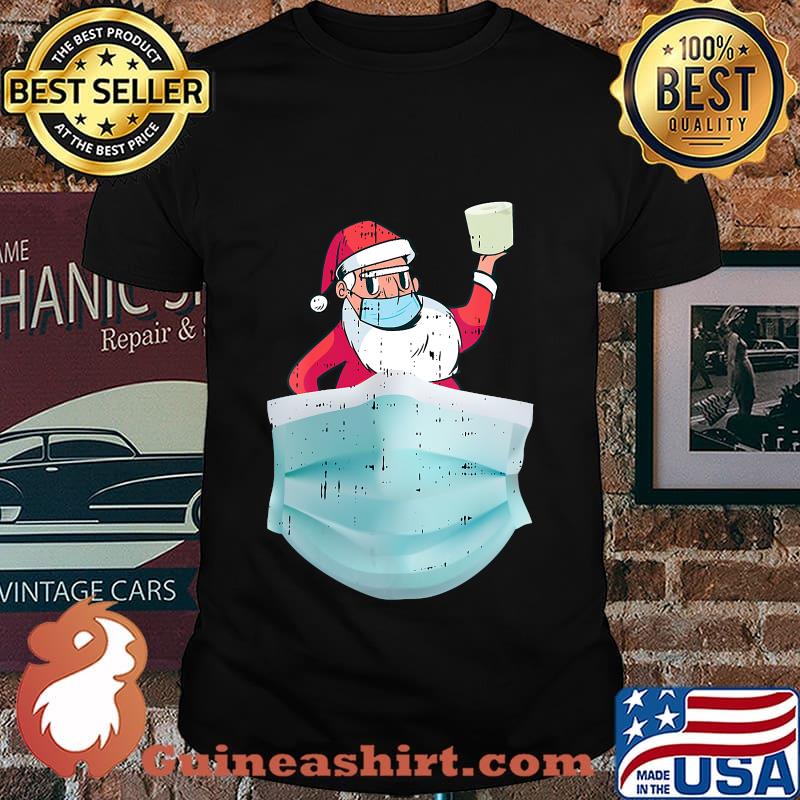 Santa Quarantine Wear Face Mask Toilet Paper Christmas Shirt