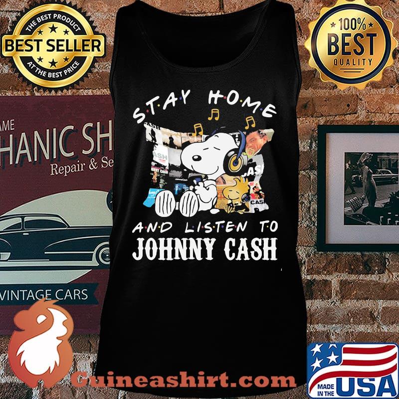 Snoopy and woodstock stay home and listen to johnny cash s Tank top