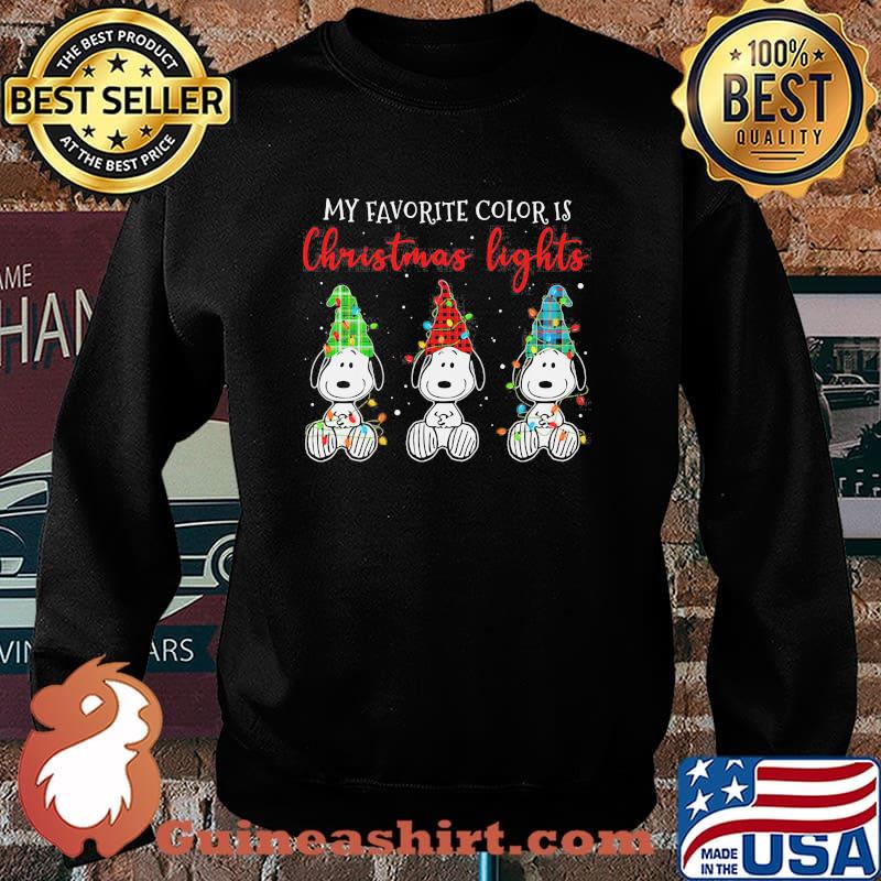 Snoopy my favorite color is merry christmas lights s Sweater
