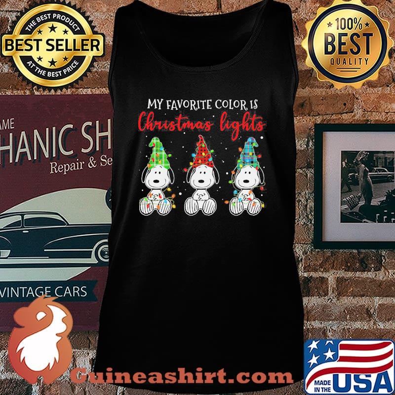Snoopy my favorite color is merry christmas lights s Tank top